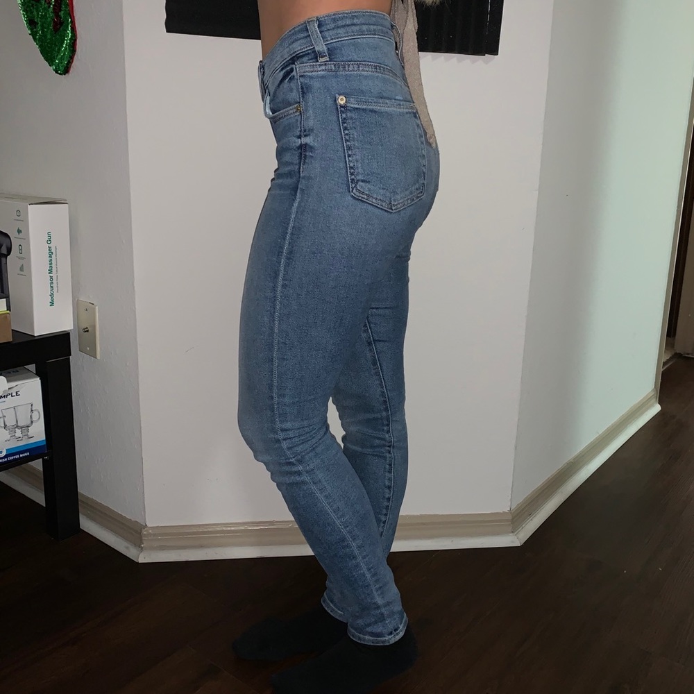 LUXE VINTAGE HIGH WAIST ANKLE SKINNY IN GREY BLUE - Picture 5 of 12